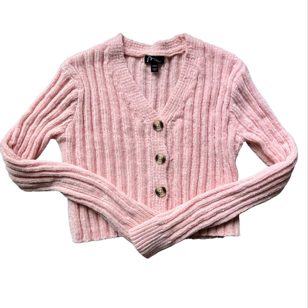 Girls NWOT Art Class Plush Pink Cropped Sweater | L (10/12)